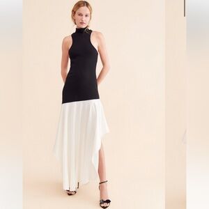 LET ME BE Chic Asymmetrical Black and White Dress